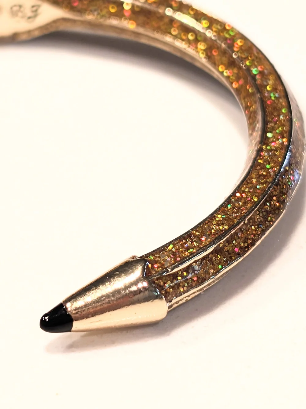 Betsey Johnson Gold Glitter Pencil Cuff Boho Preppy Bracelet